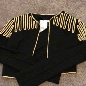 MJ Inspired Gold and Black Cropped Blazer